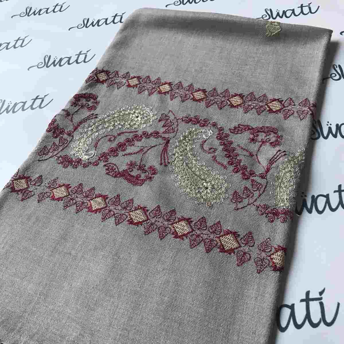 Lot wool swati Shawl with Gray color with attractive pattern