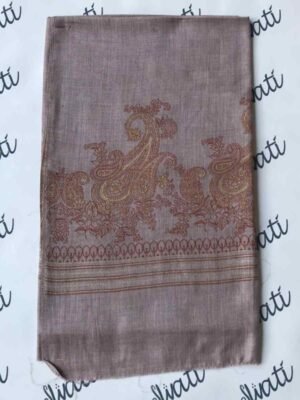 Pashmina Shawl Wrap with Dual Color Hand Embroidery Designs