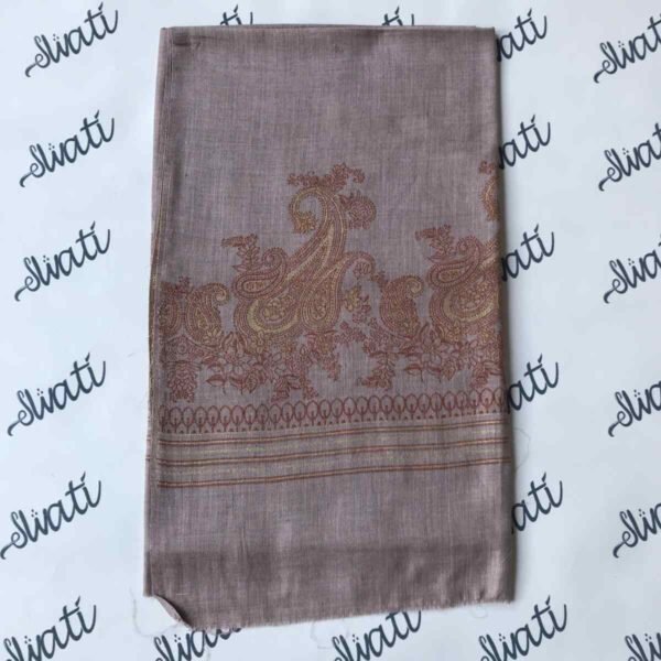 Pashmina Shawl Wrap with Dual Color Hand Embroidery Designs
