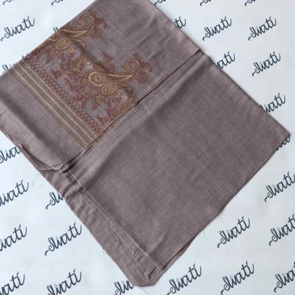 Pashmina Shawl Wrap with Dual Color Hand Embroidery Designs