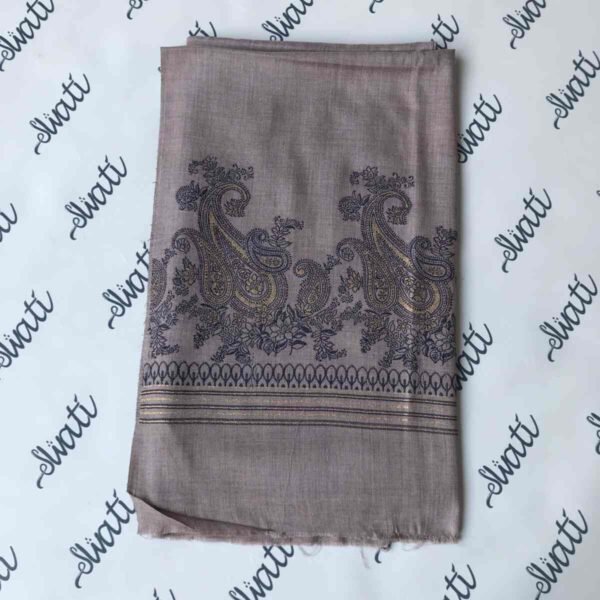Pashmina Shawl Wrap with Dual Color Hand Embroidery Designs