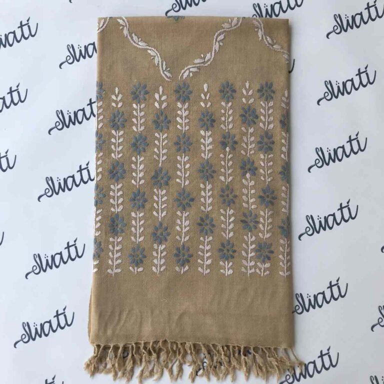 Women’s Wool Shawl with Hand Embroidery for Winter