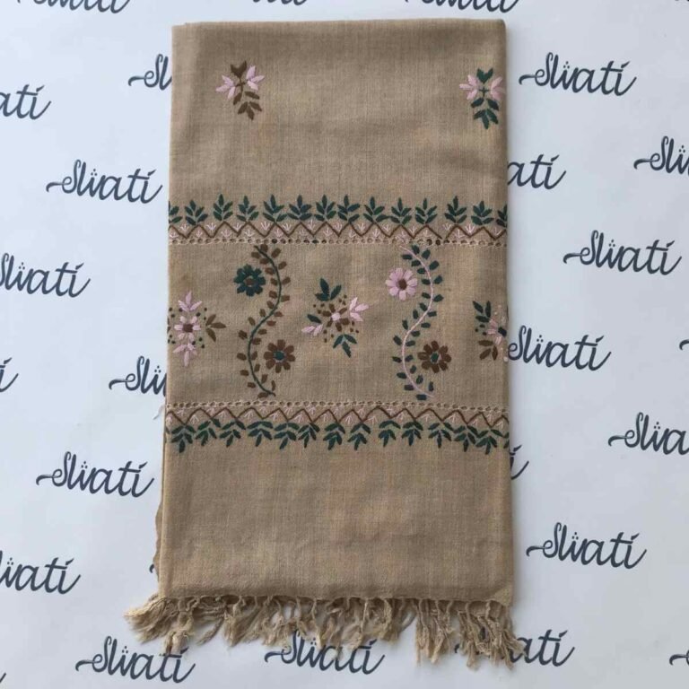 Light-Colored Shawl with Taar Kashi Hand Embroidery